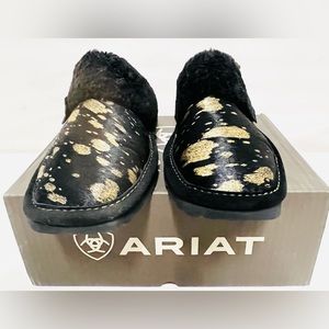 New ARIAT Women's Indoor/Outdoor Jackie Square Toe Exotic Slippers 2830-001 NIB